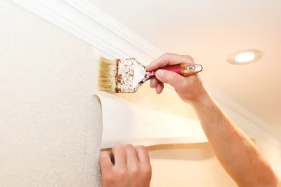 Pose de papier peint à Petreto-Bicchisano — revêtements muraux et toiles de verre